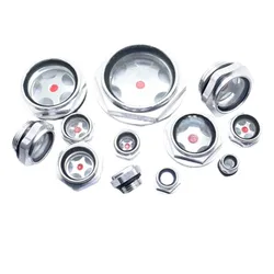1Piece Aluminium Oil Marker Oil Window Sight Glass Hexagonal Screw-in Oil Sight Glass To Observe The Oil Level