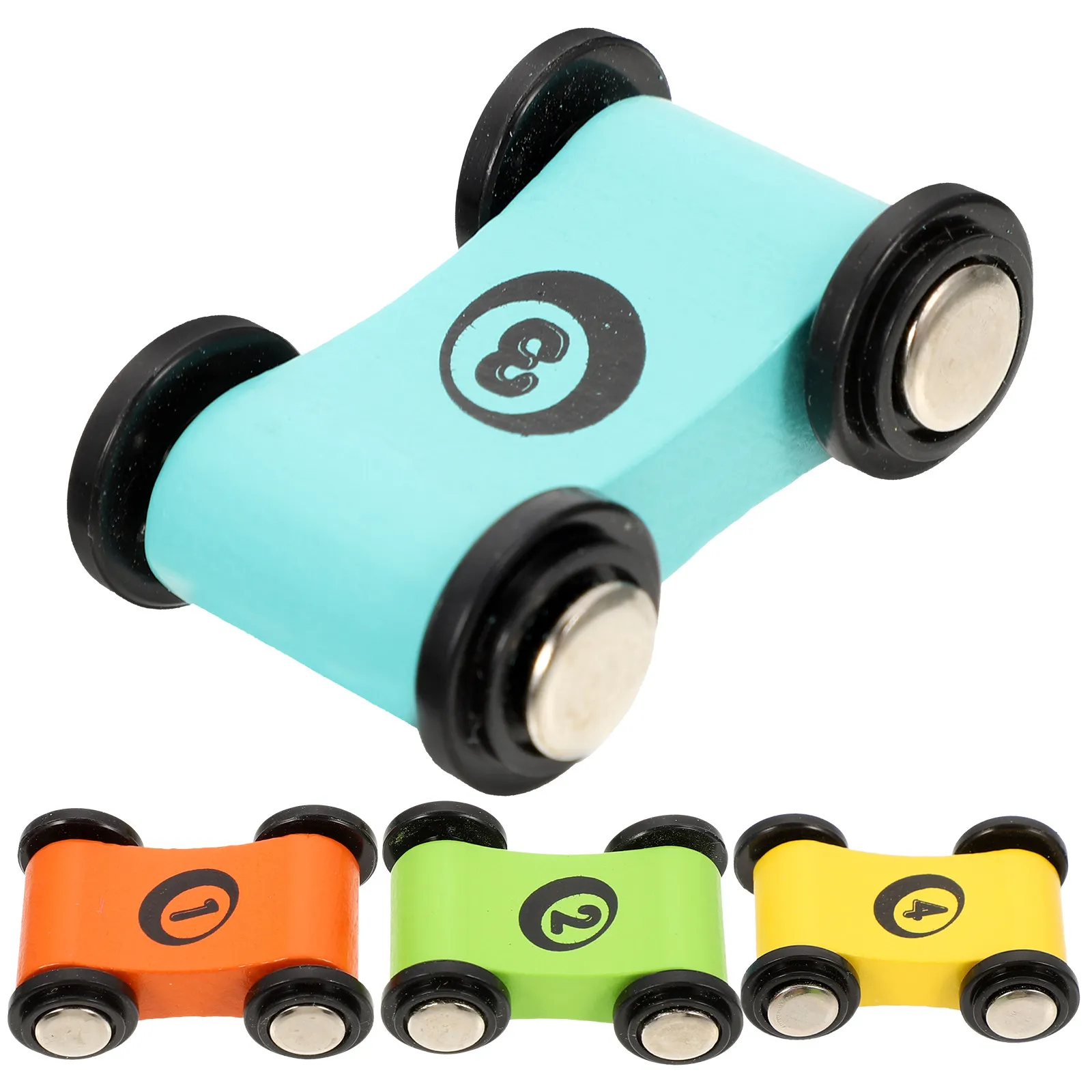 4Pcs Mini Wooden Race Cars Set Small Colored Wood Car Kit for Toddlers Early Learning Hand Muscle Exercise Car