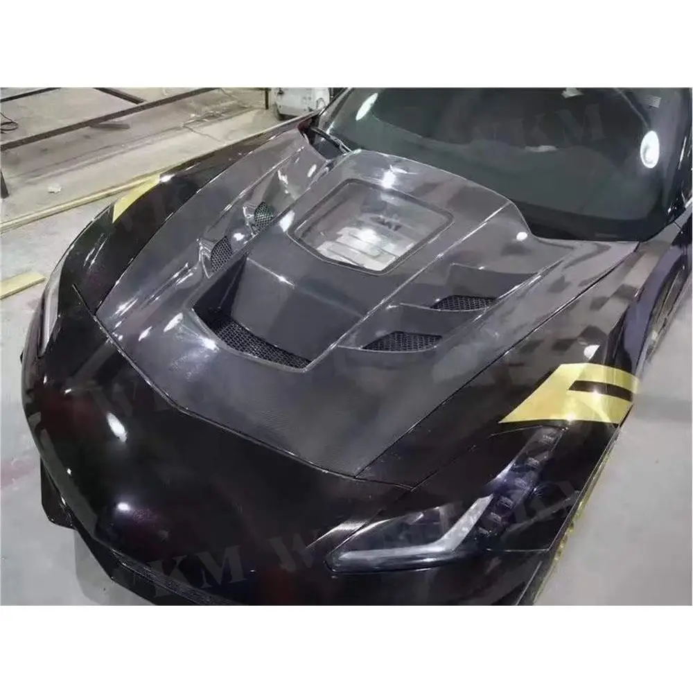 

Car Front Engine Hood Bonnet Cover for Chevrolet Corvette C7 2014 - 2018 Carbon Fiber Engine Hood Car Styling
