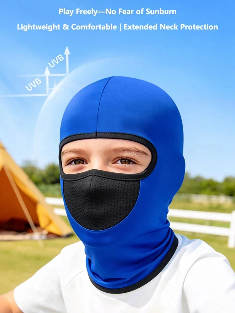 

1pc Integrated Ice Silk Cycling Head Neck Gaiter Windproof UV Protection Full Face Mask Neck Cover Breathable Sports Face Cover