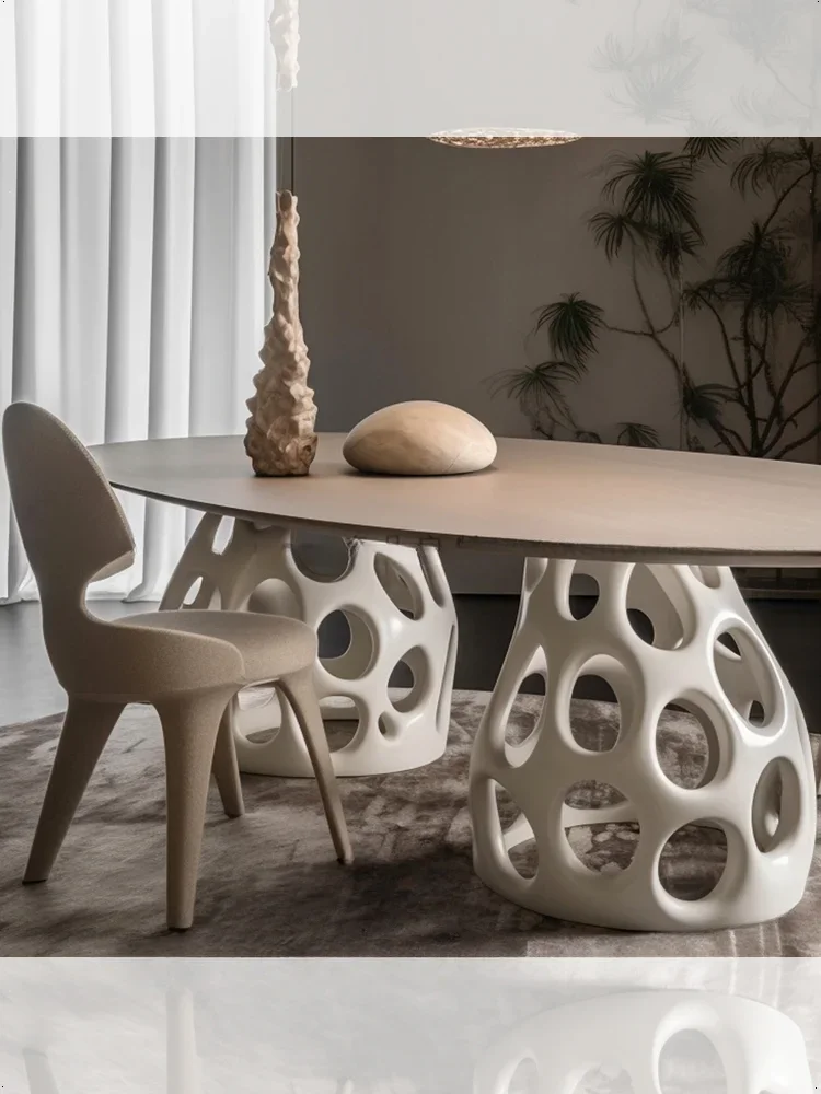 Cream series is 2 meters long, medium and ancient style, white design sense, long dining table