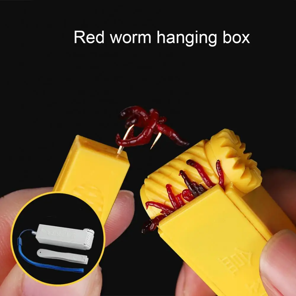 Bloodworm Fishing Live Baits Earthworm Fresh Scent Lures Hanging Storage Hook Box Container Fishing Device Accessories