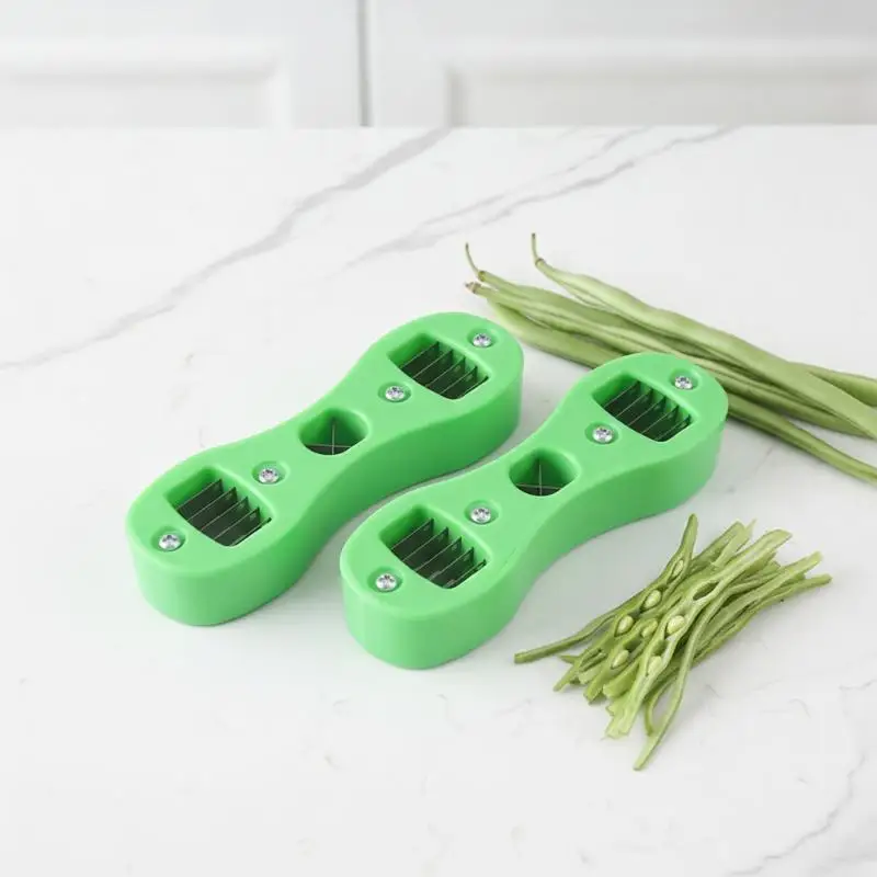 Plastic Green Bean Slicer 10.5cm x 3.4cm Multifunctional Kitchen Vegetable Cutting Gadget Food Prep Accessory