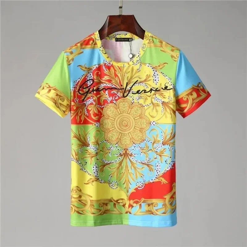 

Men's and Women's Summer T-shirts 3D Printed Baroque Royal Luxury Small Floral Round Neck Short Sleeve Loose Oversized Nice Top