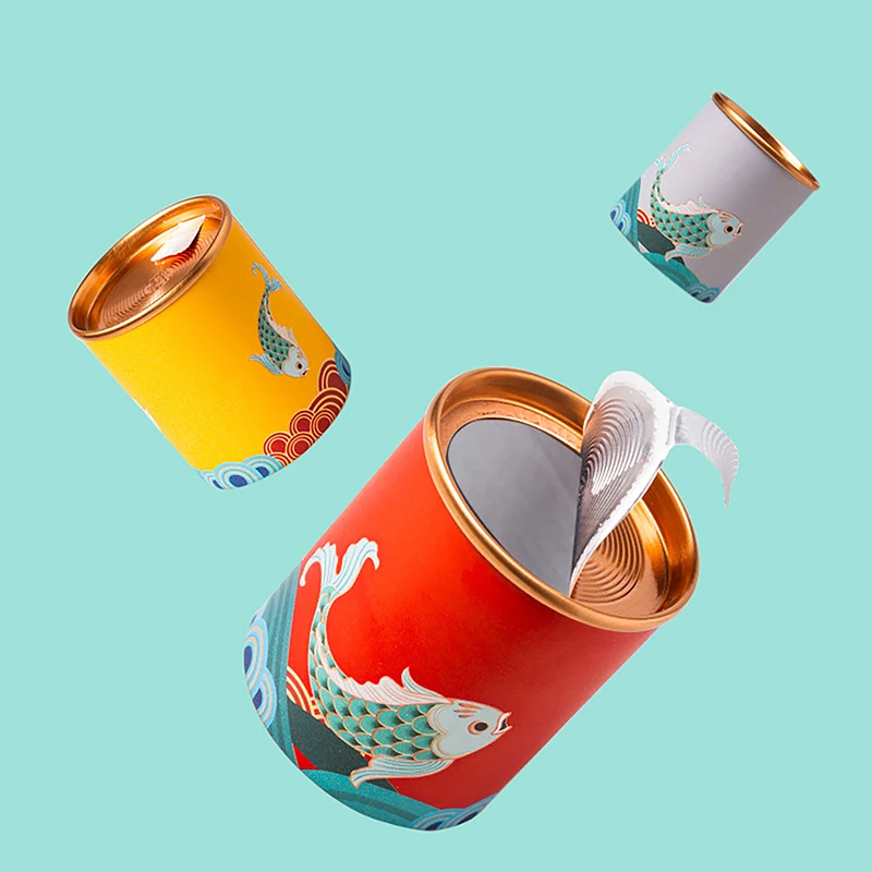 

1pc Solid Mini Empty Tea Tin Can Household Green Black Tea Sealed Jar Portable Travel Small Tea Packaging Box Paper Storage Can