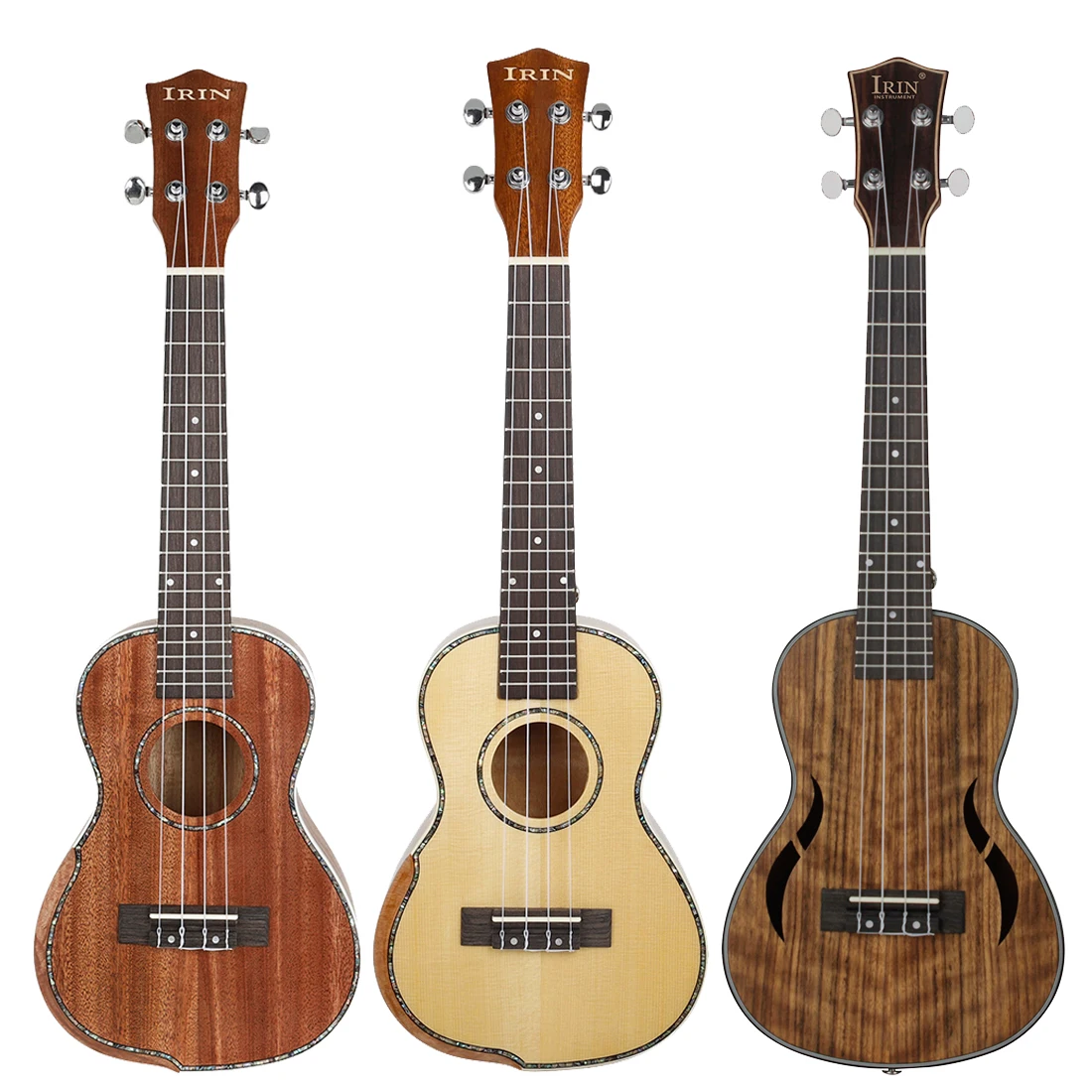 

IRIN 23 Inch Ukulele Solid Wood Hawaiian Guitar Set with Case Accessories Professional Stringed Instrument Ukulele for Practice