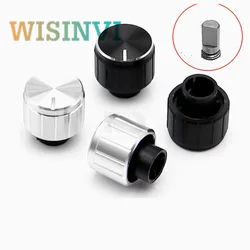 2PCS 13X13 Aluminum alloy half shaft potentiometer knob cap  Amplifier volume adjustment knob Handle protrusion 4mm  Hole 6MM