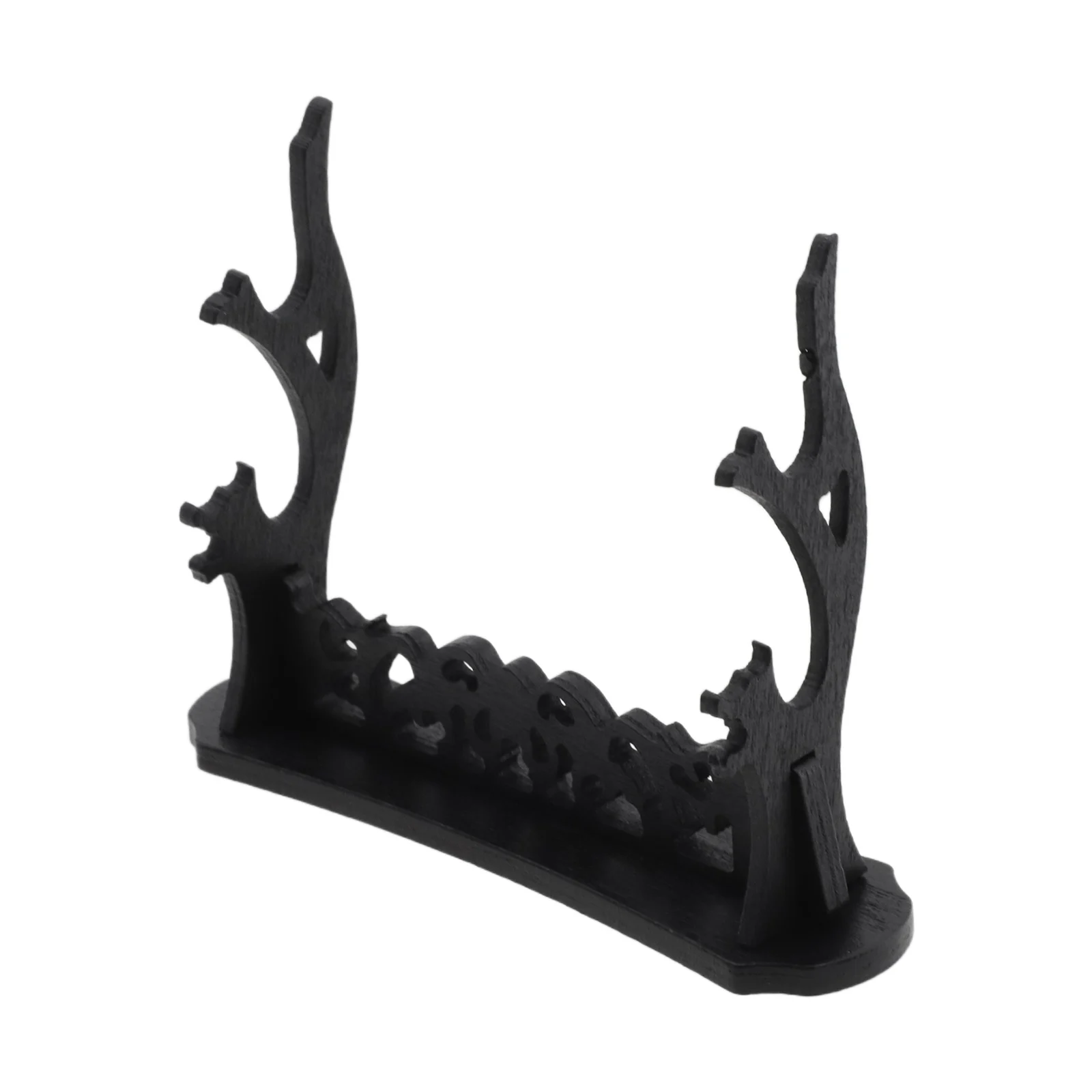 1 x schwarzer zweilagiger Schwertständer aus Kunststoff für Messer und Dolche, elegantes Regal für die Inneneinrichtung, 4,33 x 3,34 Zoll