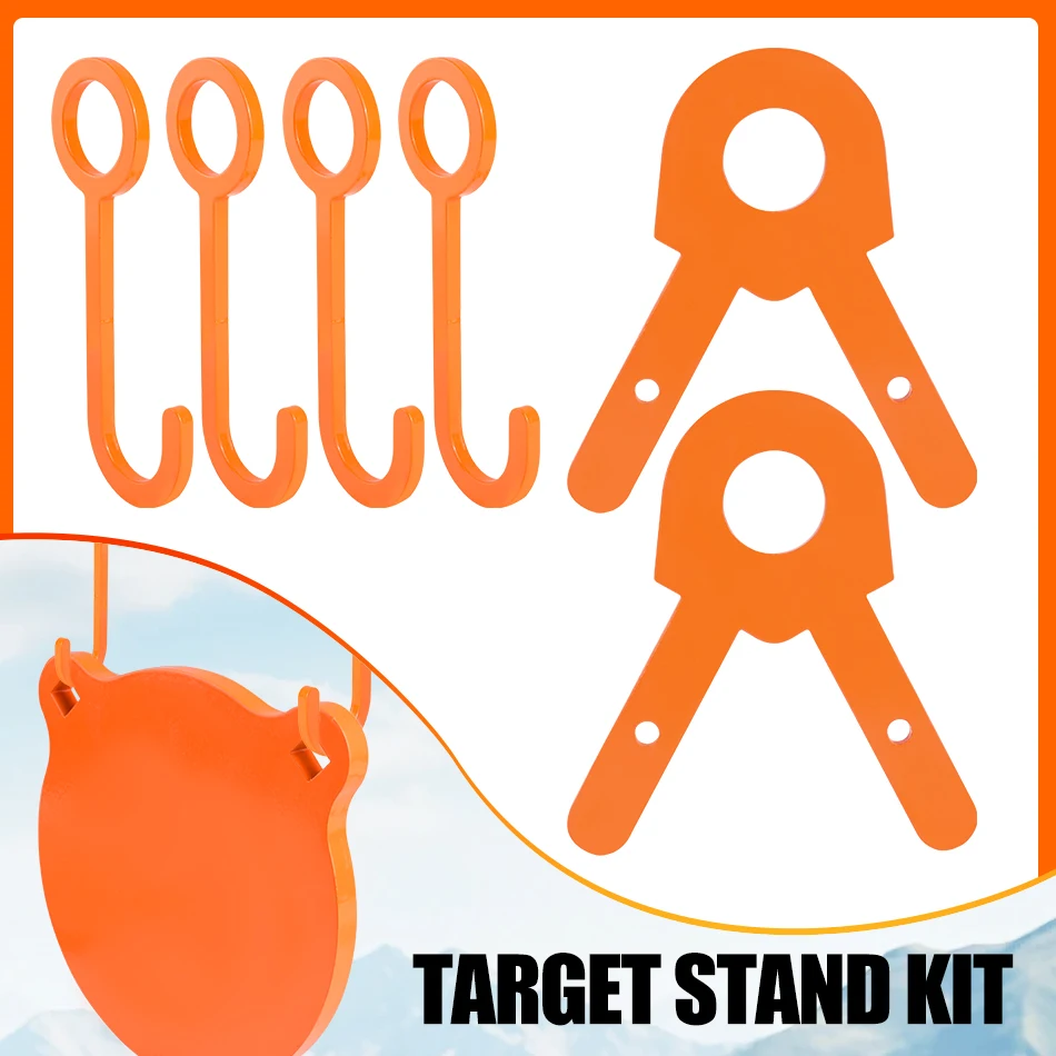 

Комплект стальных держателей для мишеней - 2 кронштейна с 4 крючками, используемые для стрельбы. Держатели мишени для пневматических пистолетов и настоящих пистолетов, тренировок на открытом воздухе.