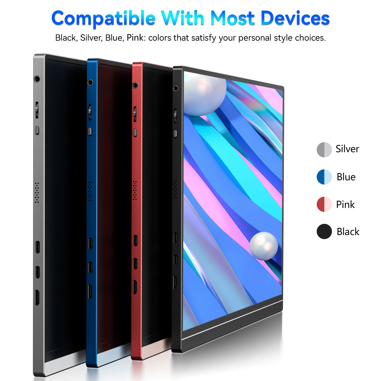 Monitor Portabel 16 "2.5K 144HZ, Kickstand sRGB 100%, HDR, FreeSync, Ultra Ramping, Cahaya Biru, Komputer Kedua Eksternal dengan Rendah untuk PC