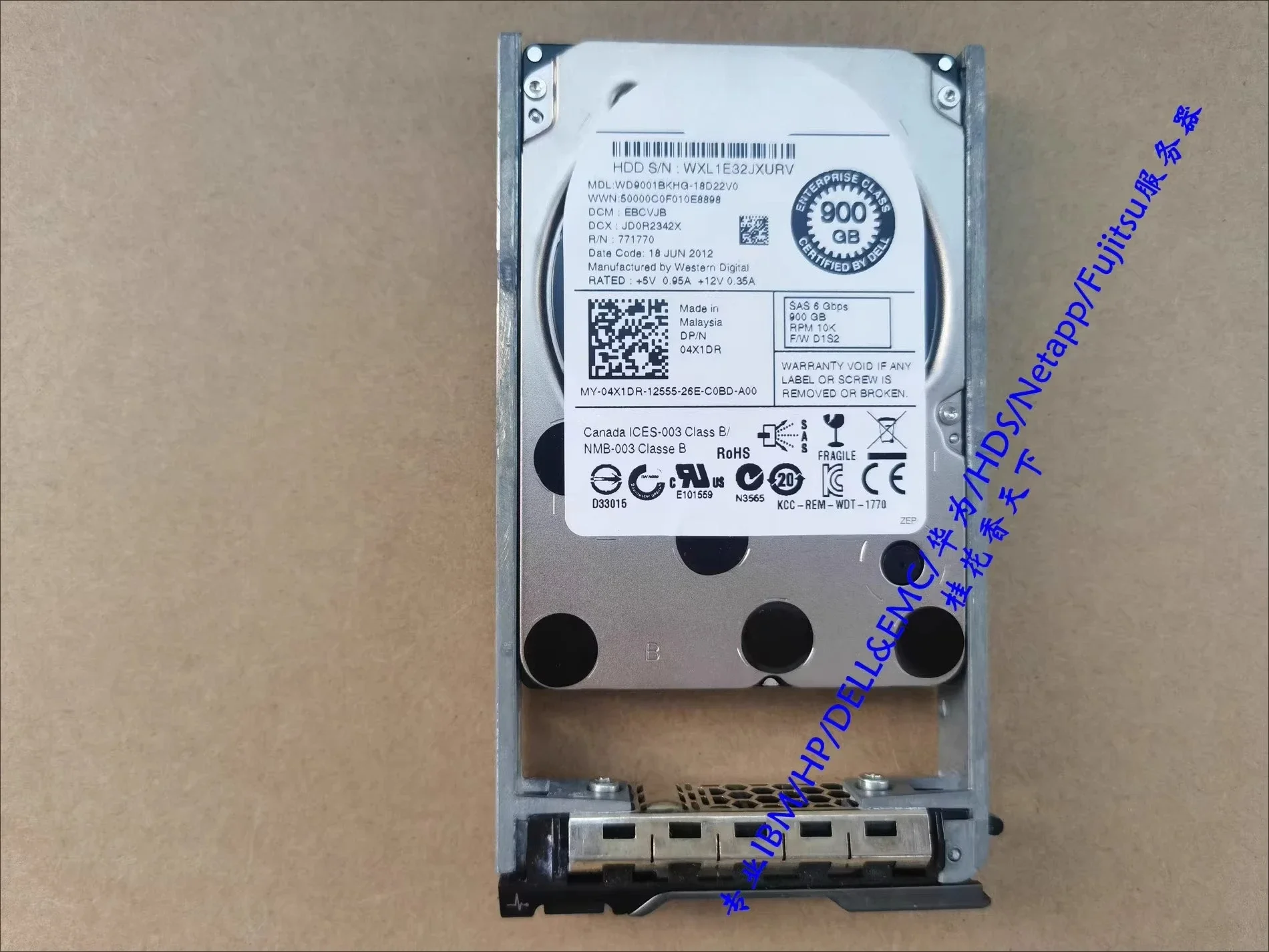 

Используется для жесткого диска Dell 04X1DR 900G 10K 6G SAS 2,5 дюйма 4X1DR