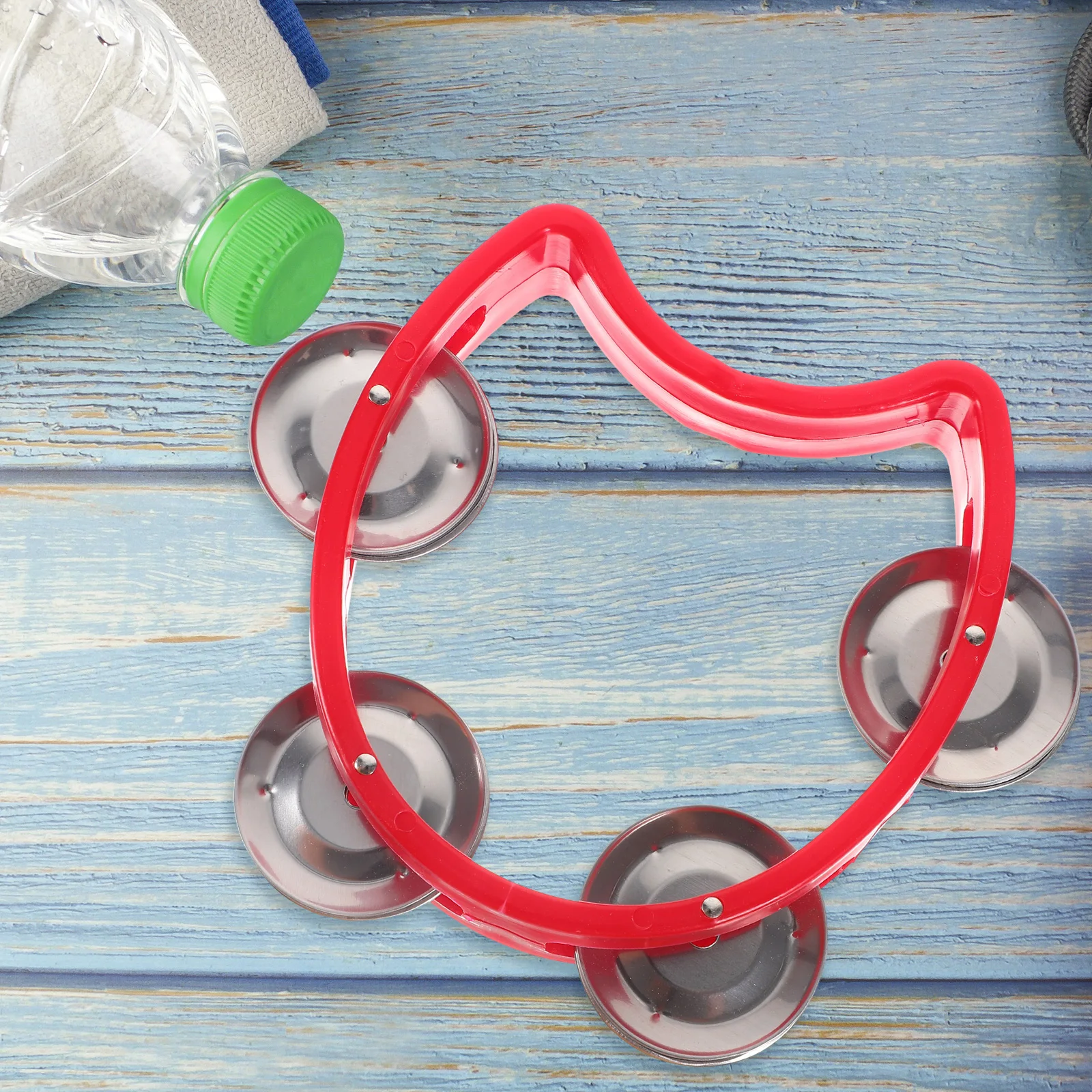 

4pcs Hand Bells Shaking Instruments Kids Musical Toys Plastic Percussion Mini Red Green Color Lightweight Tambourine