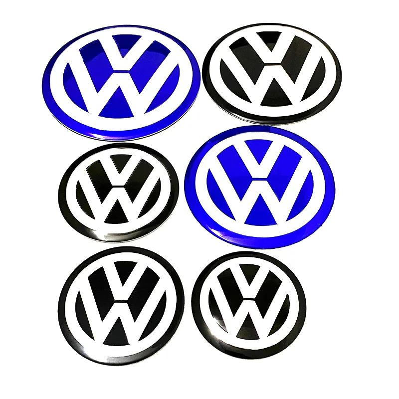 4pcs 40 45 50 55 56 60 65 70 75 80 90 120 MM For VW Car Wheel Center Caps Sticker Dust-Proof Hub Covers Decals Badge Emblem Logo