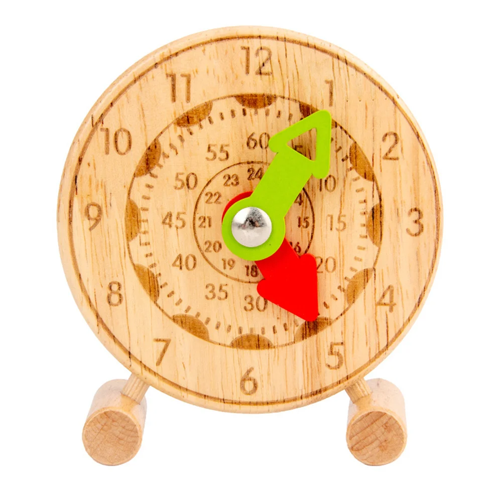 Kinder-Uhr-Bausteine Kreative Holz-Zahlen-Uhr Pädagogisches Lernspielzeug zur Zeitkognition Buntes Formenerkennungs-Spielzeug