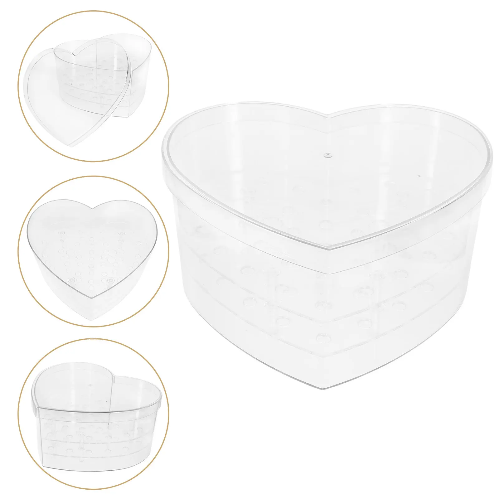 

Heart Shaped Clear Acrylic Flower Box for Preserved Roses Transparent Floral Arrangements Container Wedding Anniversary