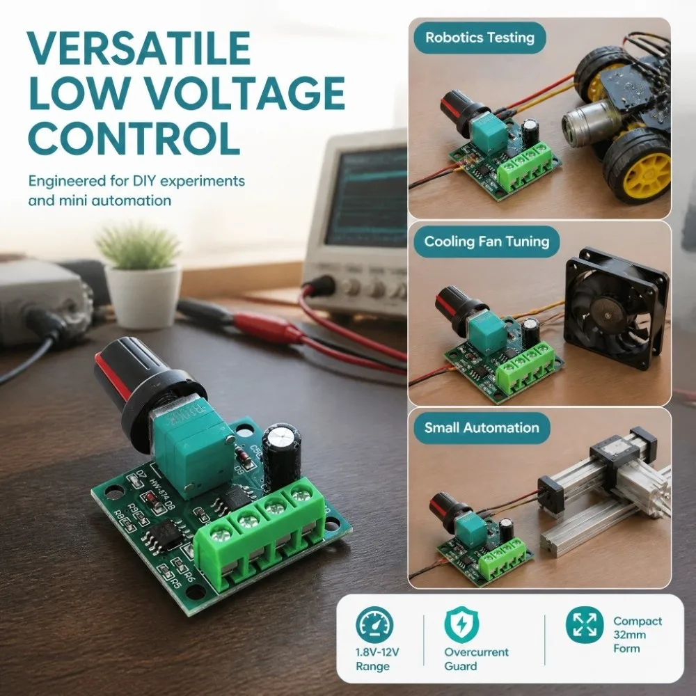 2pcs / 6pcs DC 1.8-12V PWM Speed Controller 2A 30W Adjustable Driver Switch Low Voltage Controller Speed Control Knob