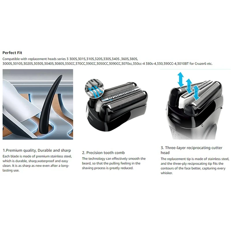 رأس بديل 32B لماكينة حلاقة براون ، وقواطع الرقائق ، 3 سلاسل ، من من من ، من ، S ، من ، من ، إلى S ، من ، إلى S ، إكسسوارات الحلاقة