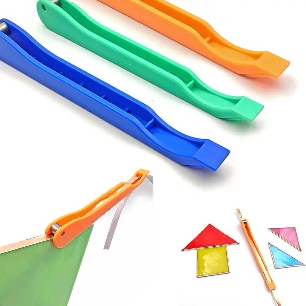 DIY Stained Glass Copper Foiling Tool Packaging Foiling Tool Copper Foil Wrapping Tool Time-Saving Hand Foil Wrapper Hand Foiler