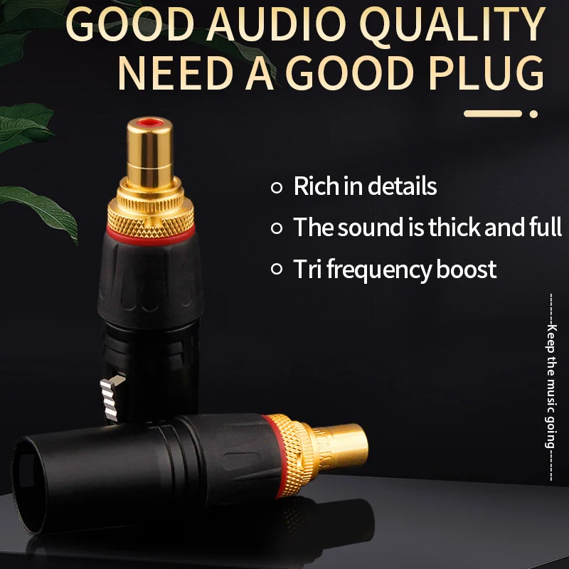 High Quality Gold Plated XLR 3 Pin Microphone Audio Cables Plug Connectors Male Female Plug Cable Connectors Speaker XLR Jack