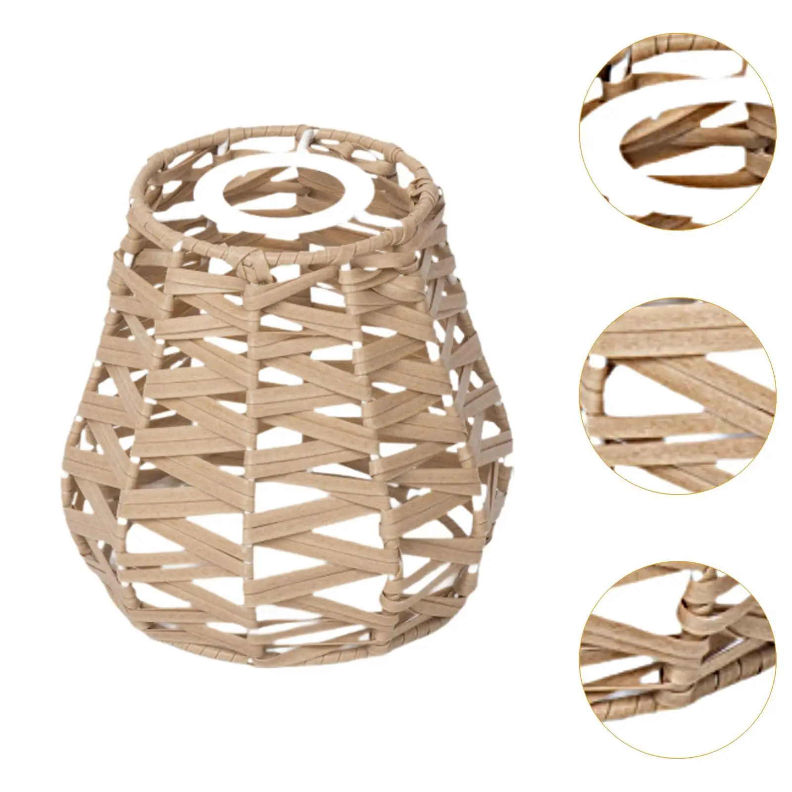 Woven Lampshade Creative Retro Light Fixture Bulb Guard Hanging Light Cover for Restaurant Living Room Kitchen Hotel Decoration