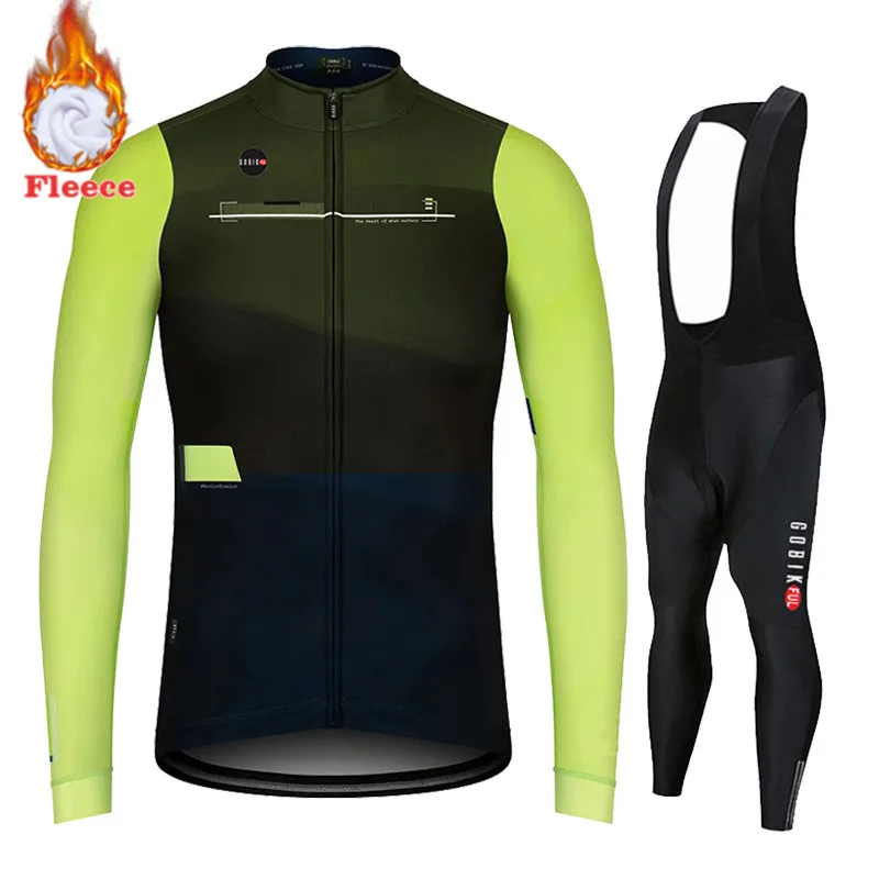 

2023 Winter, Team Cycling Clothing Set, Long Sleeve Jersey, Thermal Bicycle Jacket, Trouser Suit, Bib, MTB Jersey， Mountain Bike