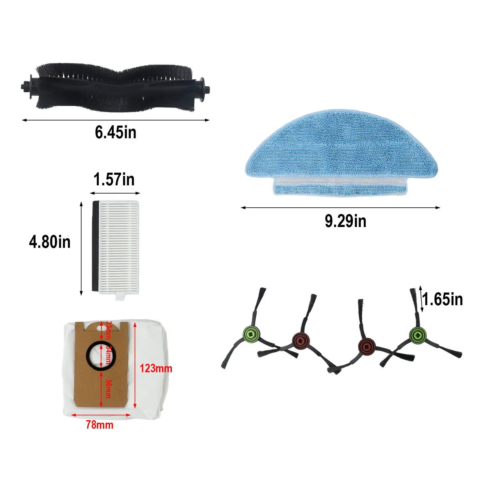17Pcs 27Pcs Vacuum Cleaner Spare Parts Kit Main Side Brush Filter Dust For Bag For Mop Cloth For For Conga 7490 7290 For Genesis
