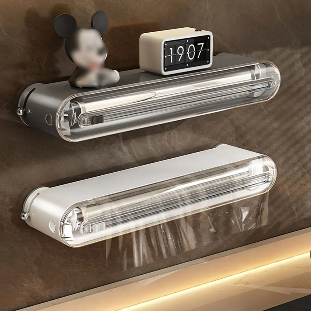 

Suction Cup Cling Film Cutter Box Reusable Wall Mounted Fresh Bag Cutting Holder with Slide Cutter Refillable