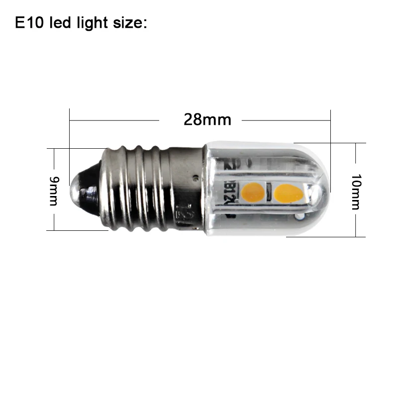 E10 lampadina a Led per interni Auto 6 v 12v 24v 36v 48v 110v 220v sostituzione Auto torcia faro esterno lampada di aggiornamento 6 Volt