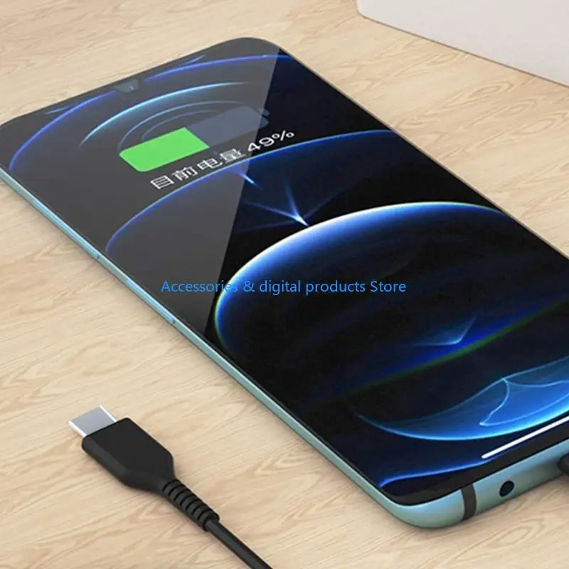 77JD 20cm/1m Type-C Charging Cable to Double Type-C Connector Cord Tablet Phone Wire for Home Office and Travellers