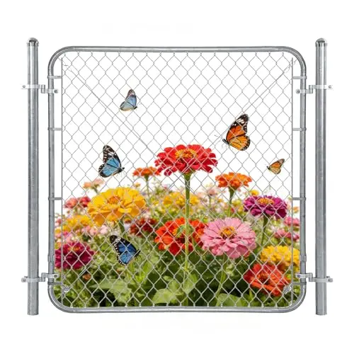 Adjustable Chain Link Fence Gate with Posts 48