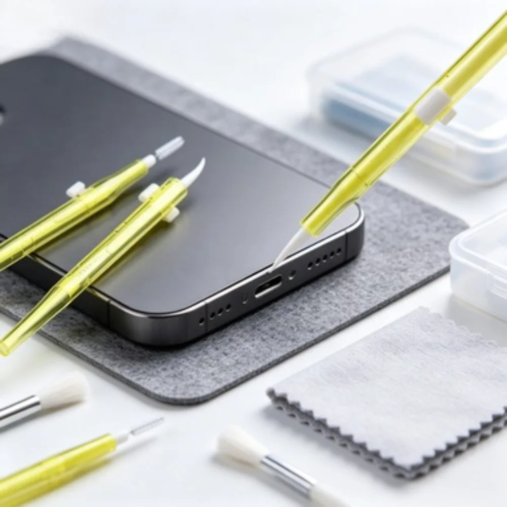 2-in-1 Cleaner Kit for Mobile Phone Speaker Charging Port Phone Speaker Earphone Cleaning Brush Set IPhone Samsung Xiaomi