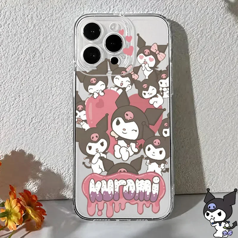 Sanrio Kuromi Hello Kittys Cinnamoroll Case Kawaii IPhone Anime Accessories iPhone 15 14 7 8 Plus 12 13 Pro Max Cover Girl Gifts