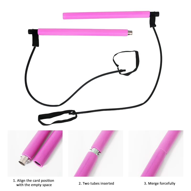 14Pcs Pilates Bar Combination Fitness Bar Yoga Chest Expansion Tension Rope Back Trainer Elastic Rope Stretching Belt Yoga ring