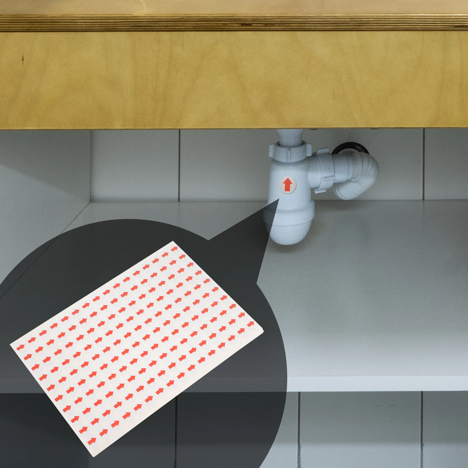 20 Sheets Arrow Stickers For Direction Indication Red Adhesive Decals Floor Wall Marking Signs Paper Material Easy Stick