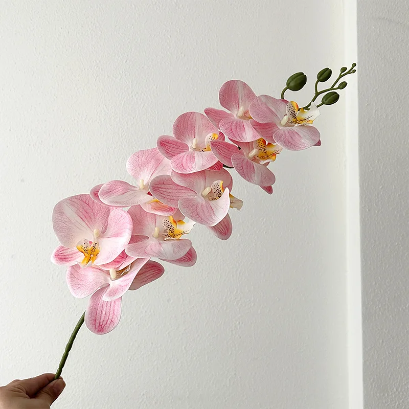 98CM 9-head Film Butterfly Orchid Artificial Flower Living Room Dining Table Floor Decoration Wedding Flower Arrangement