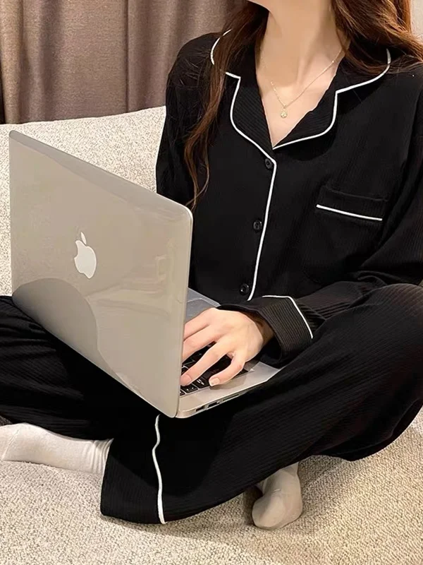 

Faionable Long Sve Spwear Set for Women Home Clothes Outerwear Large Size Cotton Pyjamas Spring Autumn Winter New Arr...
