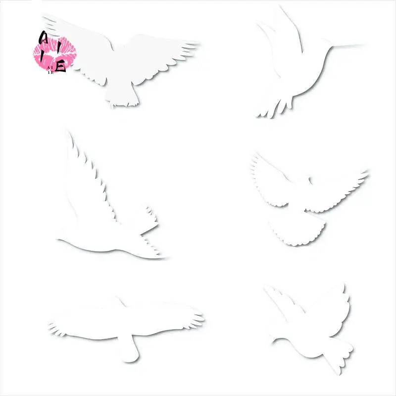 A11E-Bird Anti-Collision Window Stickers White Removable Window Stickers Crash Bird Sticker Anticollision