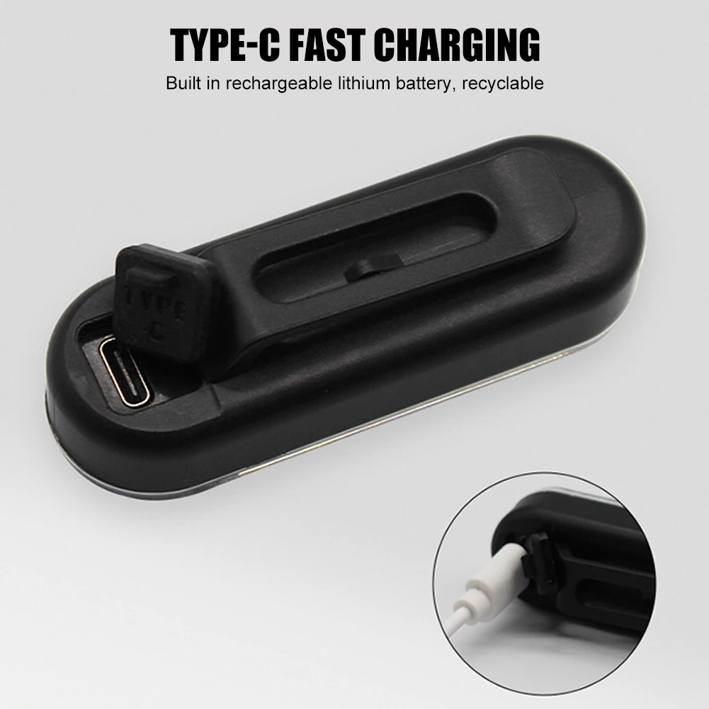 LED COB Bicycle LED Light Rechargeable Mini Bicycle Rear Tail Light Waterproof 6 Modes for Cycling Seatpost Night Warning