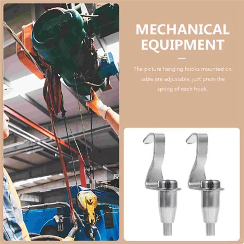 AT14 Adjustable Wire Rope Hooks Picture Rail Display Hanging Hooks Hanging System Accessories
