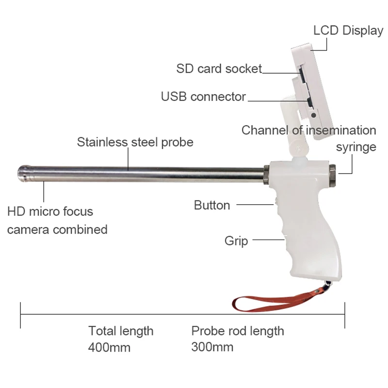 Veterinary Dog Portable TCI Device with Screen Visual Artificial Insemination Gun for Cattle/cows/goat