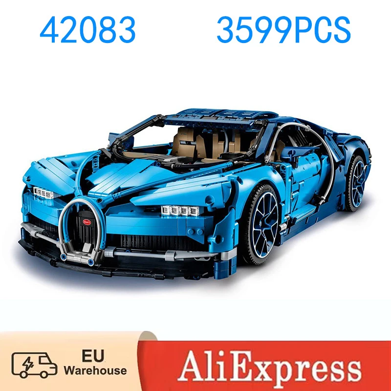Blocs de construction de voiture de course de sport bleu, 3599 pièces, modèle en brique, jouet pour adultes, cadeau d'anniversaire et de noël, Compatible avec l'ensemble 42083