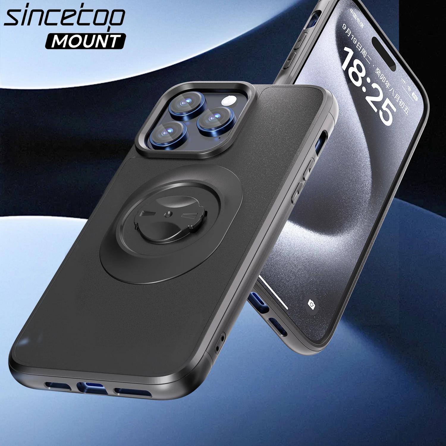 Odporne na wstrząsy etui do iPhone 16/15/14 Plus/13/12/11 Pro/XS Max/XR z adapterem do szybkiego montażu – do uchwytu rowerowego Garmin.