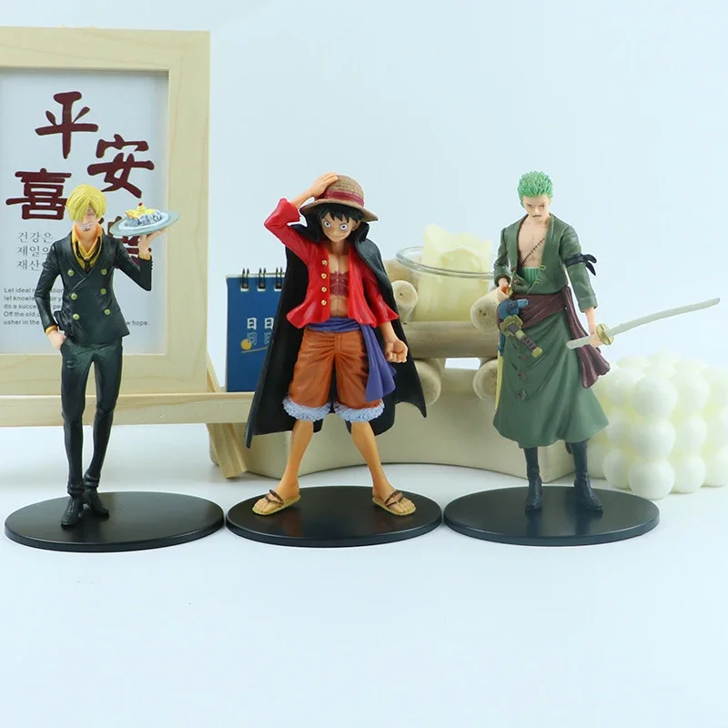 18cm One Piece Anime Figure Pirate Warriors Monkey D Luffy Roronoa Zoro Sanji Usopp Action Figures Collectible Model Toys