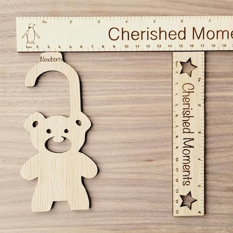 6Pcs/Set Adorable Baby Closet Dividers Bear Shape Wardrobe Dividers Wood Clothes Size Hanger Organizer for Bedroom Daily Use