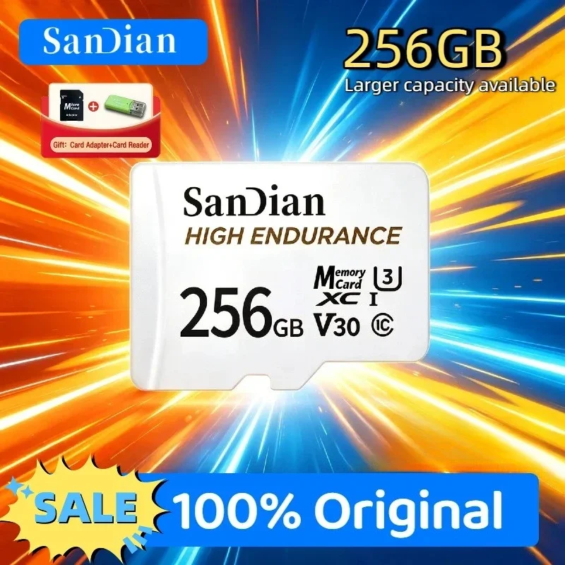 High Endurance 128GB 256GB V30 C10 Original Micro TF SD Card For Dash Camera CCTV Car Home Security Camera Full HD