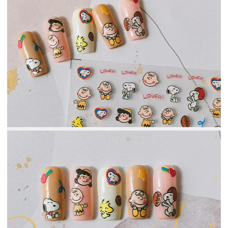 Snoopy Cartoon Nail Stickers Nails Art Decoration Accessories Decal Stickers Nail Supplies Nail Parts Fashion Waterproof Paste