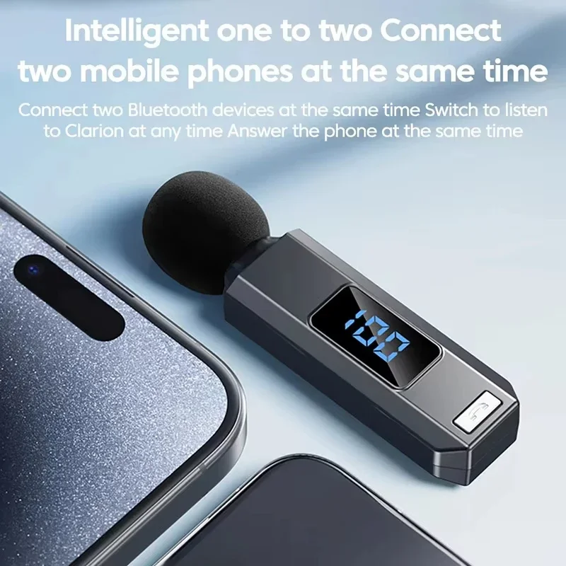 M1 Lavalier Business بلوتوث 5.5 سماعة 30H مع HD Mic LED الطاقة شاشة ديجيتال إلغاء الضوضاء HIFI سماعة رأس لاسلكية