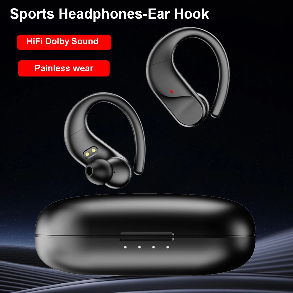 M15 Wireless Hanging Earphone 5.3 Bluetooth-compatible Earhook headset TWS  Hanging Ear Pods Sport Waterproof  Headphones