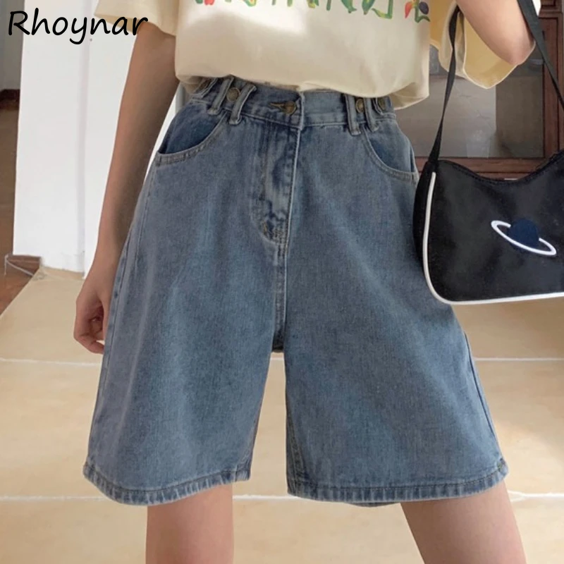 

Retro Shorts Women Korean Fashion Stylish Pockets Elastic Waist Design Trendy Summer College Casual All-match Daily Baggy Cozy