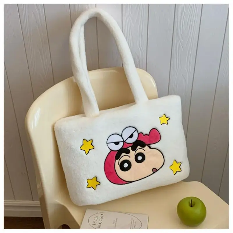 

Genuine Bandai Cute Crayon Shin Chan Handbag Kawaii Cartoon Single Shoulder Large Capacity Crossbody Bag Shopping Bag Girl Gift